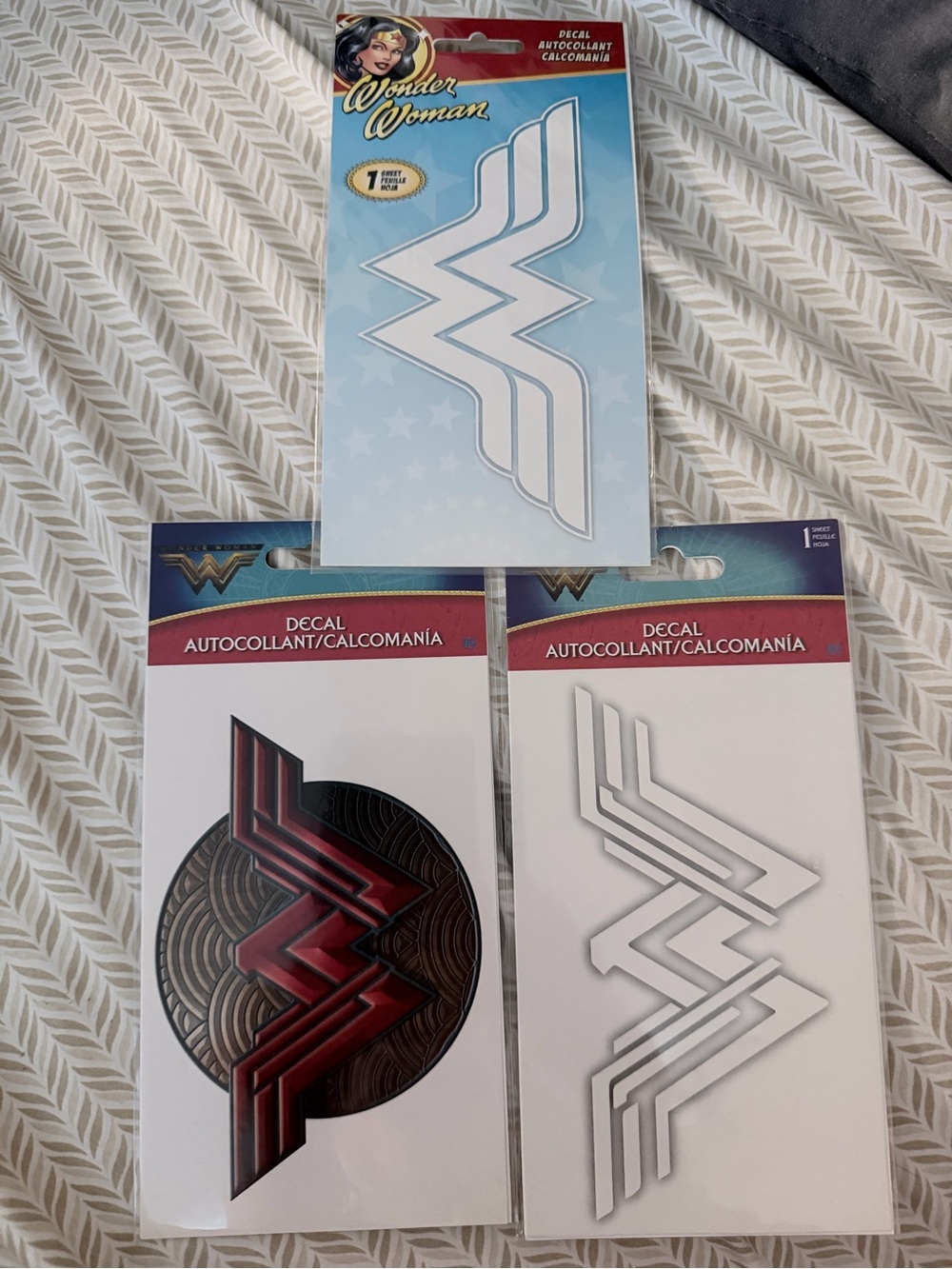 Wonder Woman Decal Sticker Lot – 3 Sheets – New